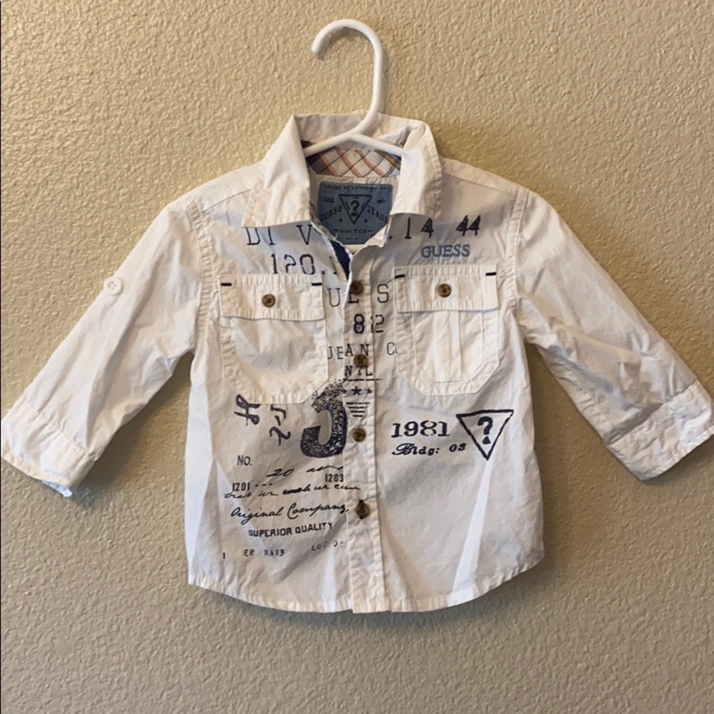 Guess baby button down long sleeved shirt